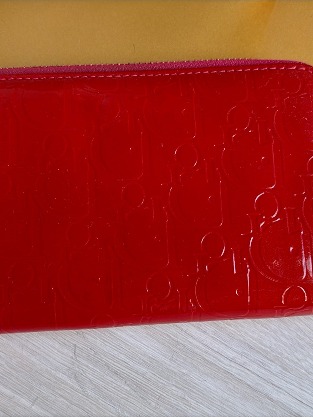 Vintage Christian Dior Ultimate Voyageur Red Patent Leather Diorissimo Zip Aroun - Picture 4 of 11